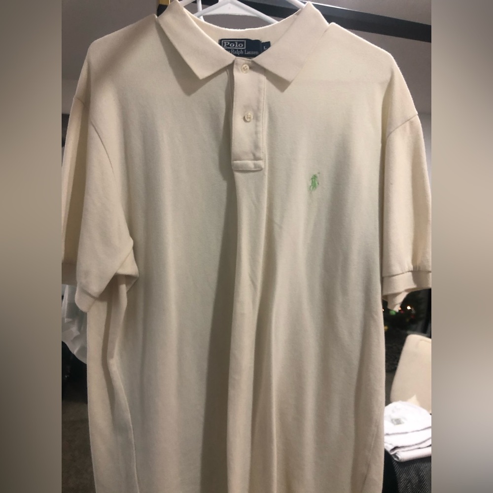 Cream golf shirt
